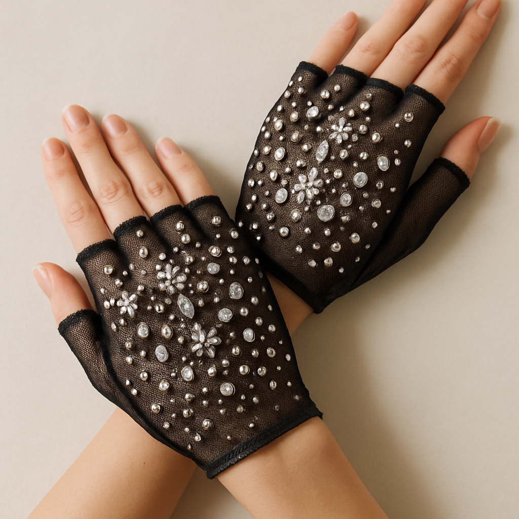 Embellished Fingerless Gloves